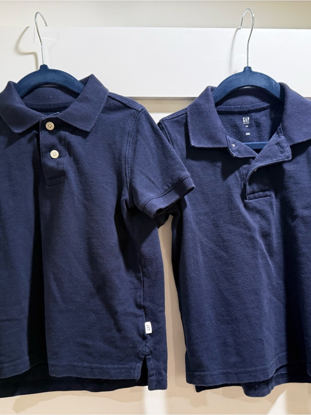 Two GAP Navy Blue Short Sleeve Polo Shirt for Kids 100% cotton